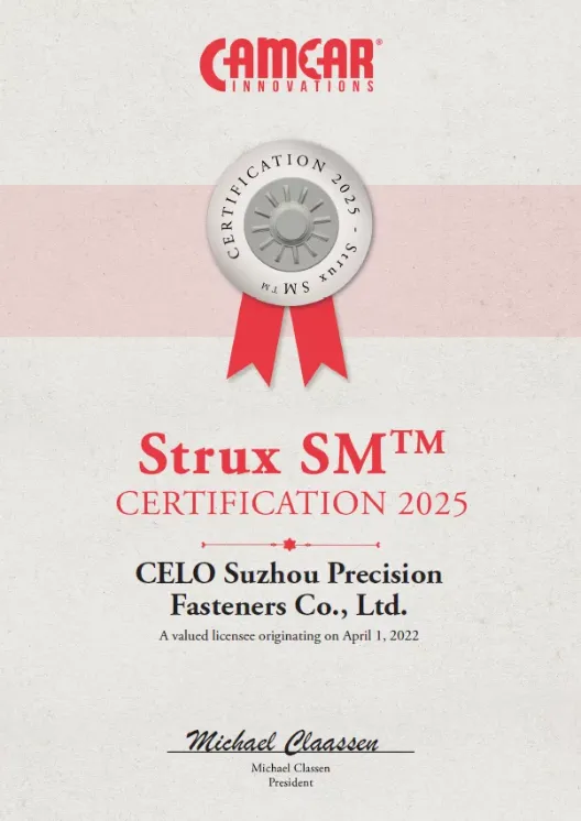 STRUX SM™ Zertifikat