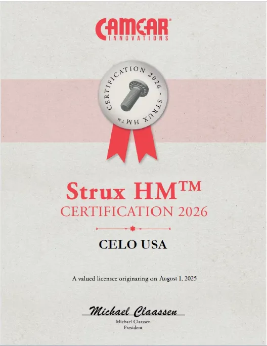STRUX HM™ Certificate