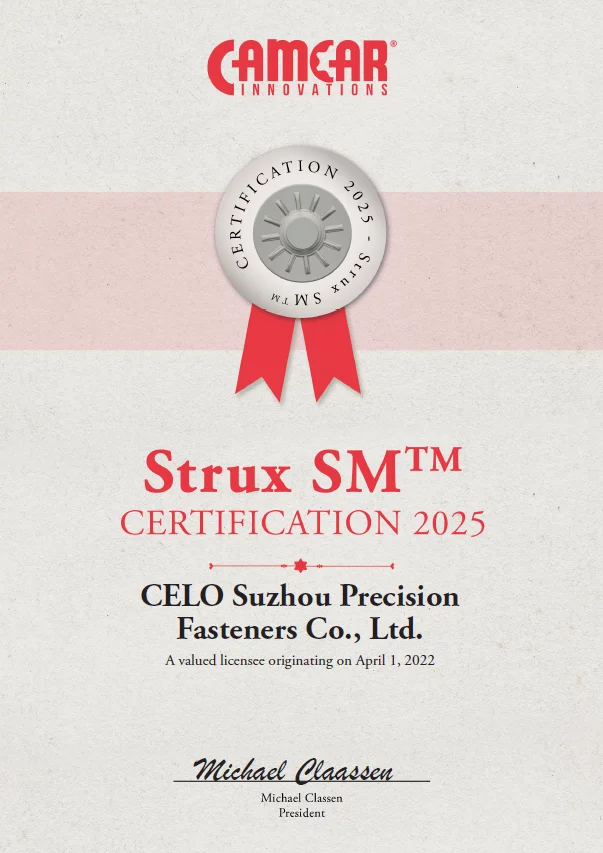 STRUX SM™ Certificate