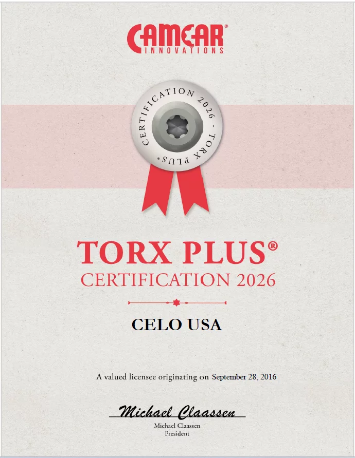 TORX PLUS® Certificate