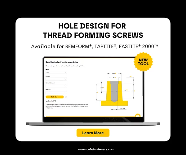 Hole design for thread forming screws