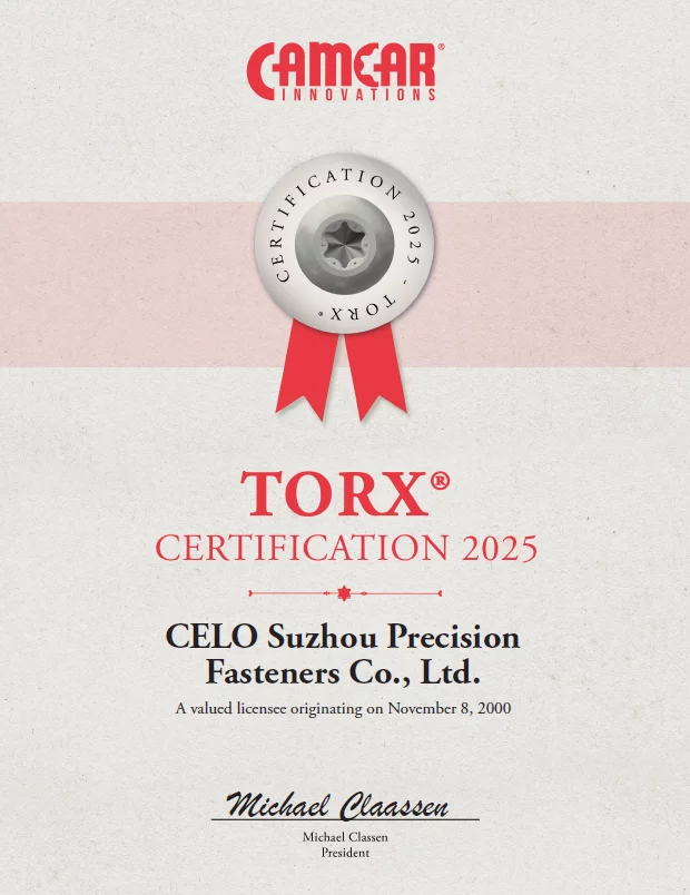 TORX® Certificate