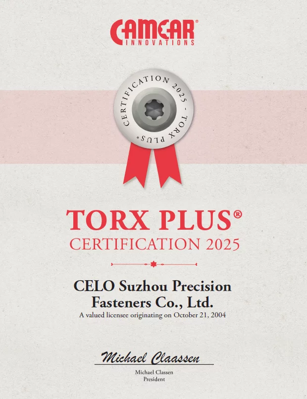 TORX PLUS® Certificate