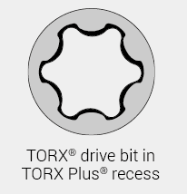 TORX® drive bit in TORX PLUS® recess