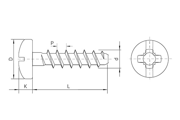 Tornillo CELOPLAST zincado, cabeza alomada, impronta PHILIPS + RANURA