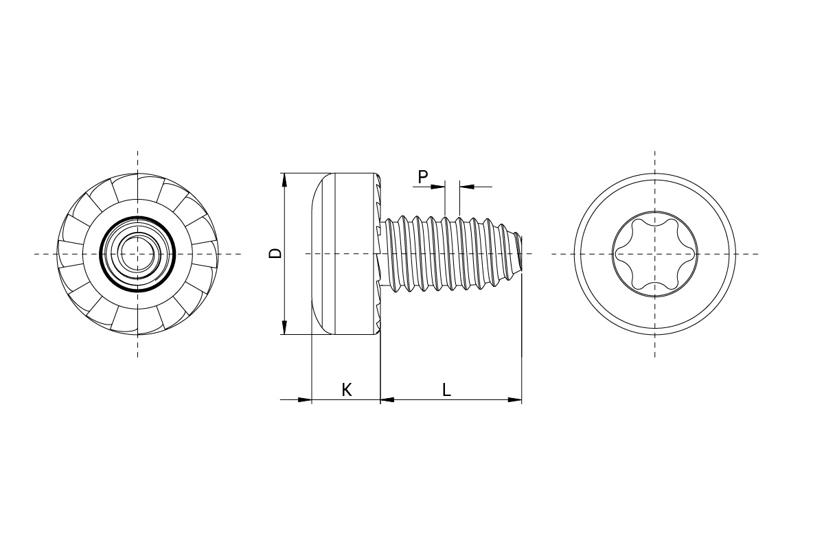 Wkręt ocynkowany EXTRUDE-TITE®, łeb cylindryczny z ząbkami pod łbem + TORX®