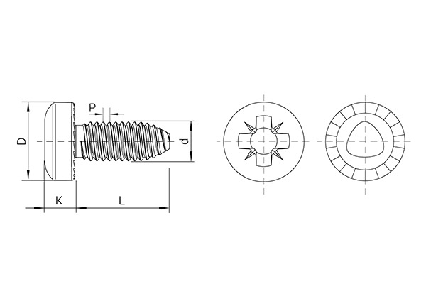 Wkręt ocynkowany FASTITE® 2000™, łeb cylindryczny z uzębieniem, POZI