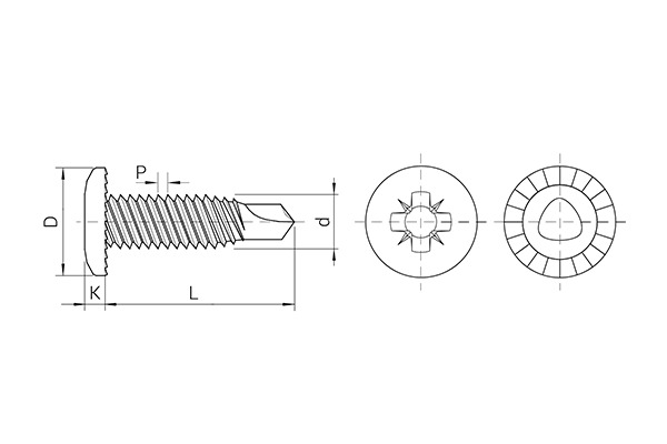 Vis FASTITE®2000™ autoperceuse, tête cylindrique bombée, POZI