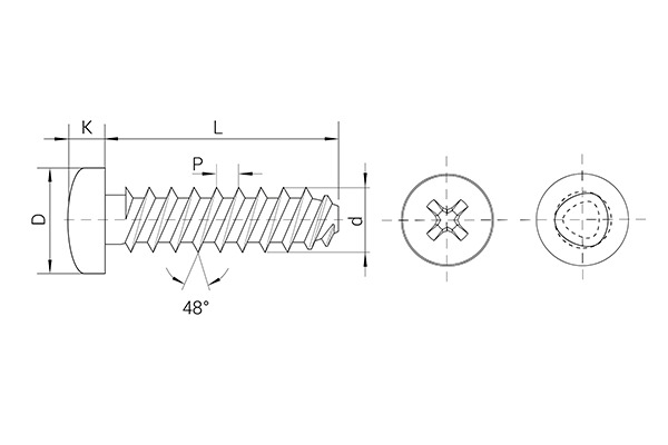 Vis PLASTITE® 48-2, tête cylindrique bombée PHILLIPS