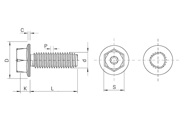 POWERLOK® screw, hexagonal flange TORX®