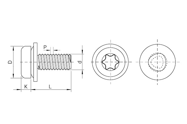 Tornillo TAPTITE II® zincado, cabeza alomada, arandela cónica, TORX®