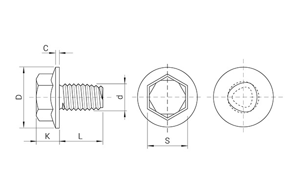 TAPTITE II® Zinc plated screw, Hexagonal flange head