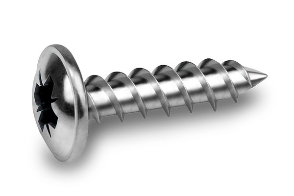 TWINPLAST Zinc plated screw, Pan head flange POZI , CUT-OFF point