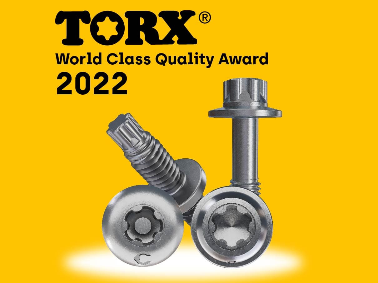 TORX® Drive System World Class Quality Award